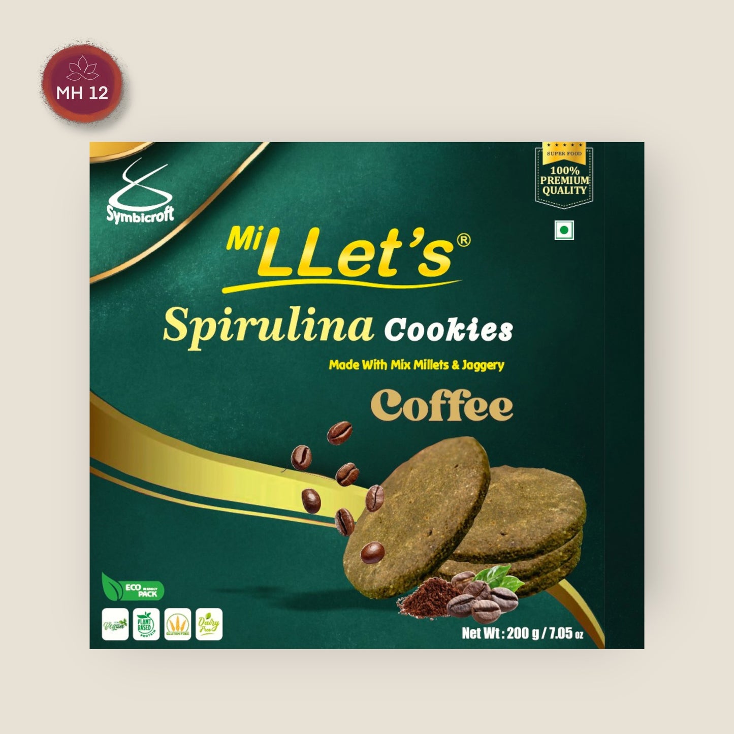 Spirulina Coffee Cookies 200g (Vegan)